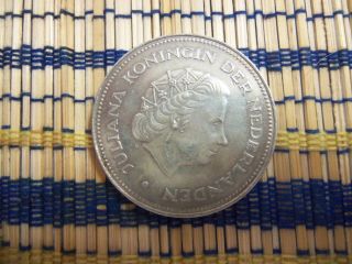 1970 Netherlands Silver 25th Anniv.  10 Gulden,  Km 195, .  720 Fine.  5787 Ozt Asw photo
