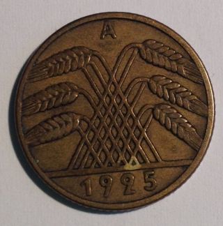 1925 Deutche Reich 10 Reich Spfennig photo