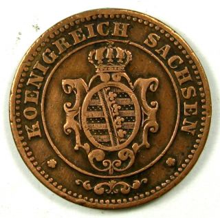 German States - Saxony - Albertine 1869 - B 2 Pfennig Km 1217 Good Looking Coin photo