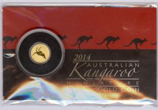 2014 1/2 Gram Australian Kangaroo Miniature Gold Coin photo