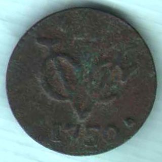 Netherlands - 1750 - East Indies - Duit - Voc - Rare Coin U - 49 photo