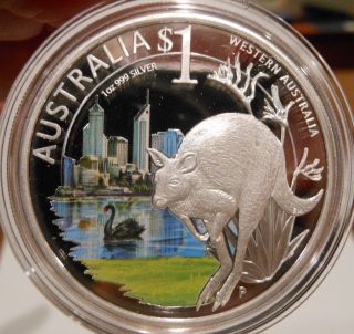 Celebrate Australia Western Australia 2011 Anda Perth Show 1oz Silver Proof Coin photo