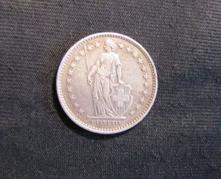 1920 - B Switzerland 2 Francs Silver Coin photo