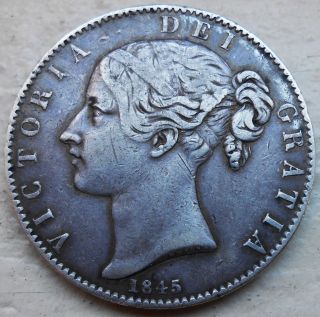 Gb 1845 Silver Crown 5/ Vf - Ef photo