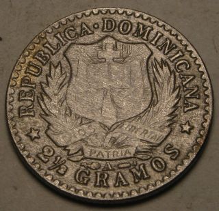 Dominican Republic 10 Centavos 1897 A - Silver - Vf 809 photo