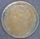1860 Bronze Farthing Beaded Border Great Britain Uk Coin Yg UK (Great Britain) photo 1