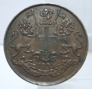 British India 1835 1/4 Anna Copper Coin 2 photo