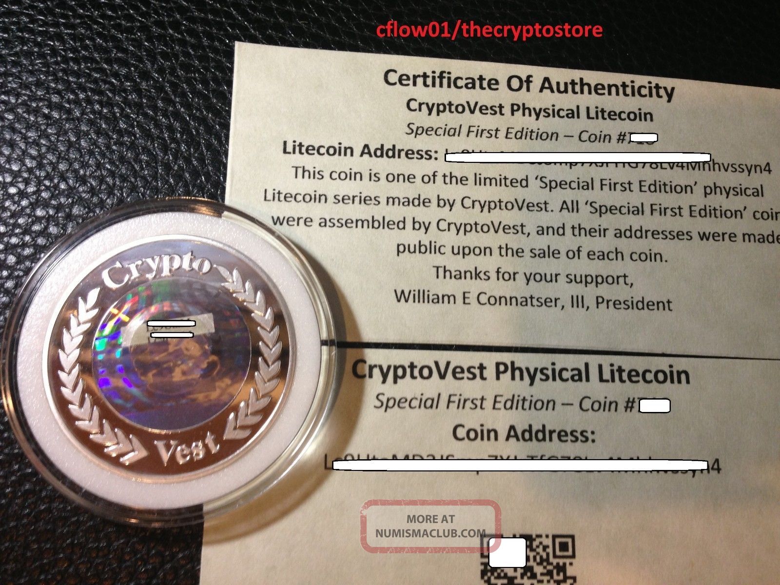 lealana physical bitcoins and litecoins