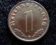 Wwii German Germany 3rd Reich Nazi Coin Swastika 1937 - D 1 Reichspfennig Coin Germany photo 3