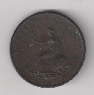 1799 Great Britain 1/2 Penny Rare photo