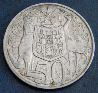 1966 Australia 50 Cent 0.  800 Silver Coin Collectable photo