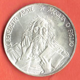San Marino - - - 1980 - - - 1000 Lire (150th Anniversary St.  Benedict) - Silver.  835 Bu photo