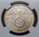 1936 A Germany - Third Reich Silver 5 Mark Coin - Ngc Graded Au 55 Germany photo 2