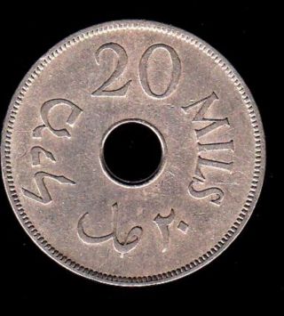 Palestine Coin,  20 Mil1940 Year Key Series photo