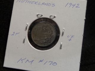 Netherlands: 1942 1 Cent Coin (au. ) (358) Km 170 photo