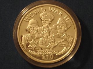 Liberia 10$ Silver Proof 1997 World War Ii Burma Campaign / Burma Star Medal photo