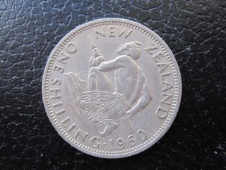 Zealand 1960 One Shilling 1s photo