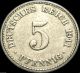 Germany - German Empire - German 1911a 5 Pfennig Coin - 103 Years Old Germany photo 1