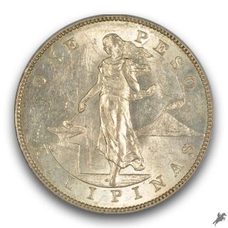 1903 - S Peso U.  S.  Philippines - Peso Pcgs Au58 photo