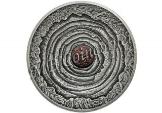2 Dollar Niue Islands 2014 - Erta Ale Volcano Crater - 2 Oz Silver - Only 688 photo