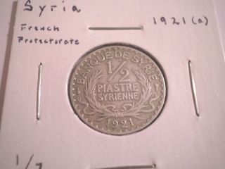 1921 Syria French Protectorate 1/2 Piastre photo
