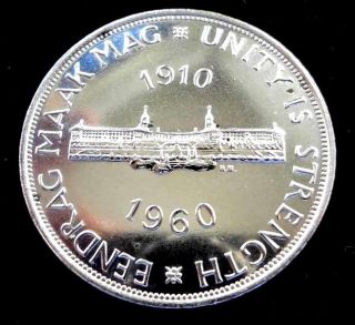 1960 South Africa Proof Crown 50th Union Anniversary 50 Silver 5 Shilling 5s photo