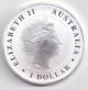 2014 Australia 1 Dollar 1 Oz Saltwater Crocodile Round.  1 - Troy Oz.  999 Silver Australia photo 1