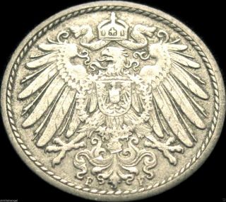 Germany - German Empire - German 1900f 5 Pfennig Coin - Vintage photo