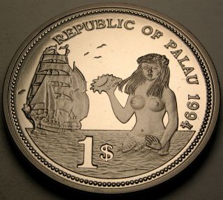 Palau 1 Dollar 1994 Proof - Copper/nickel - Marine Life Protection - 920 photo