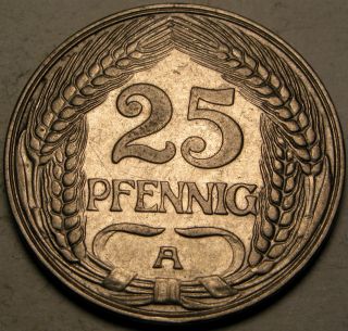 Germany (empire) 25 Pfennig 1910 A - Nickel - Wilhelm Ii.  - Xf/aunc - 959 photo
