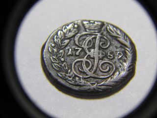 1789 Russian Copper Coin Polushka 1 Kopek Kopeck Kopeek Catherine Ii photo