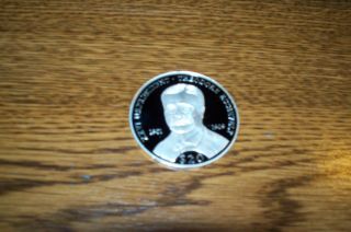 2000 Theodore Roosevelt 20 Dollar Silver Proof Liberia.  999 Silver photo