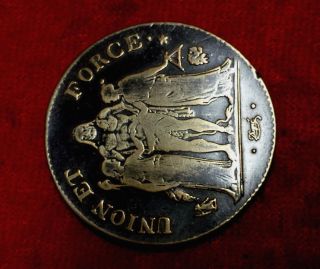 , Rare 5 Francs Silver Coin Union Et Force Revolutionary Calendar Year 6 L photo