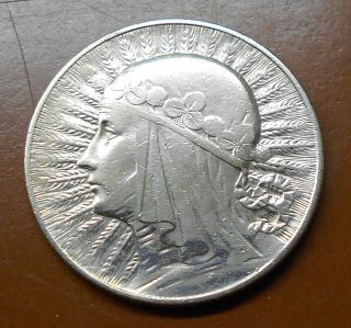 1933 Poland Silver 5 Zlotych - Circulated photo