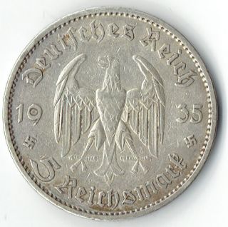 Germany - - - Third Reich - - - 5 Reichsmark 1935a,  Km83 - - (lowest Cost,  Save Now) photo