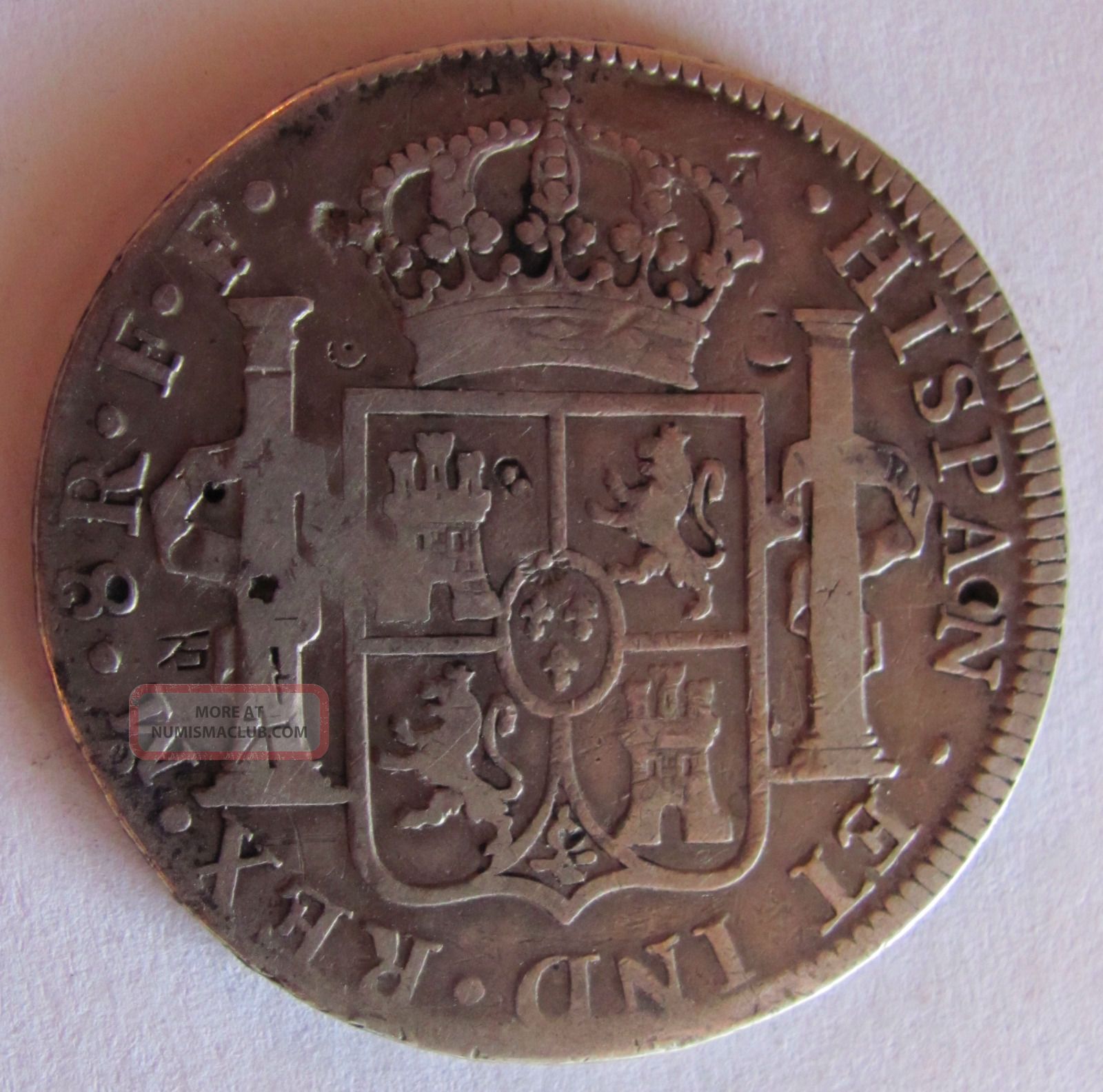 1779 Mexico 8. R. F. F. Carolus Iii Chinese Chopmarks Silver Coin1600 x 1584