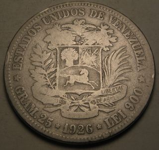 Venezuela Gram 25 (5 Bolivares) 1926 (p) - Silver 858 photo