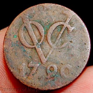 1790 Voc Duit Dutch East India Company (spice Trade) Shipwreck Coin (mc19) photo