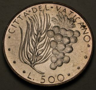 Vatican 500 Lire 1971/ix - Silver - Paul Vi.  - Aunc 872 photo