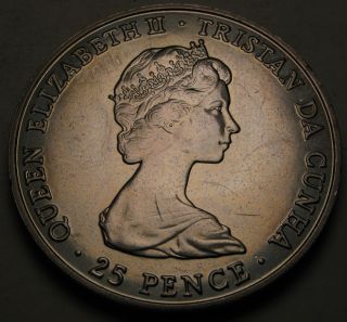 Tristan Da Cunha 25 Pence Nd (1980) - Copper/nickel - Elizabeth Ii.  - Xf,  863 photo