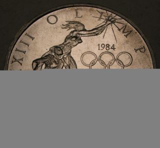 San Marino 500 Lire 1984r - Silver - 1984 Summer Olympics - Aunc 879 photo