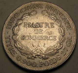 French Indo China 1 Piastre 1895 A - Silver 861 photo