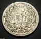 Netherlands 25 Cents Silver Coin 1918 Km 146 Wilhelmina I Europe photo 1