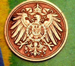Xx - Rare 1906 - A German Empire Reich 1 Pfennig Copper Germany Coin Antique photo