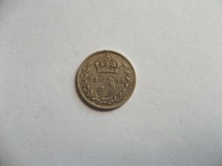 3 Pence 1894,  Km 777,  Victoria 3rd Portrait; Maundy Coinage.  Silver Coin.  Rare photo