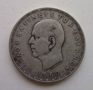 20 Drachma 1960,  Silver Coin,  Greece photo