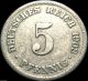 Germany - German Empire,  German 1908f 5 Pfennig Coin - Great Coin Germany photo 1