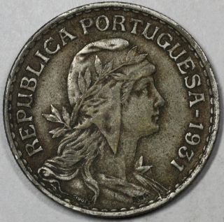 1931 Portugal 1 Escudo Key Scarce Date Coin photo
