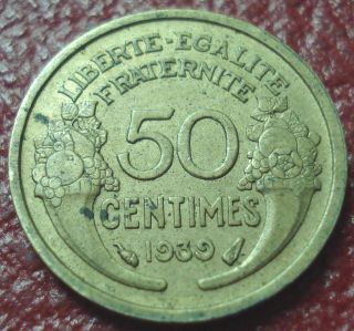 1939 France 50 Centimes In Ef photo