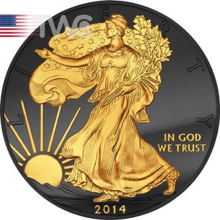 United States 2014 1$ Golden Enigma Edition 2014 Walking Liberty Bu Silver Coin photo